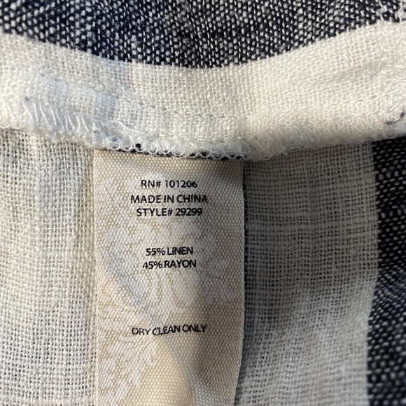 NEW Soft Surroundings S Linen Bl Tunic Top Pocket Shift Cold Shoulder Sunset - Picture 9 of 9